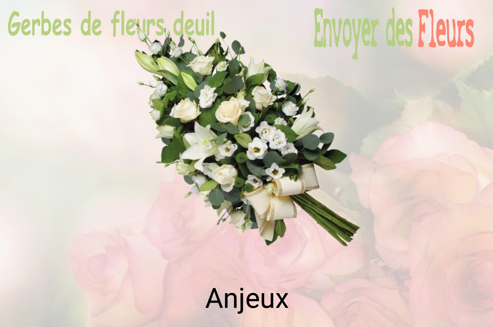 Gerbe de fleurs de deuil livrée à Anjeux